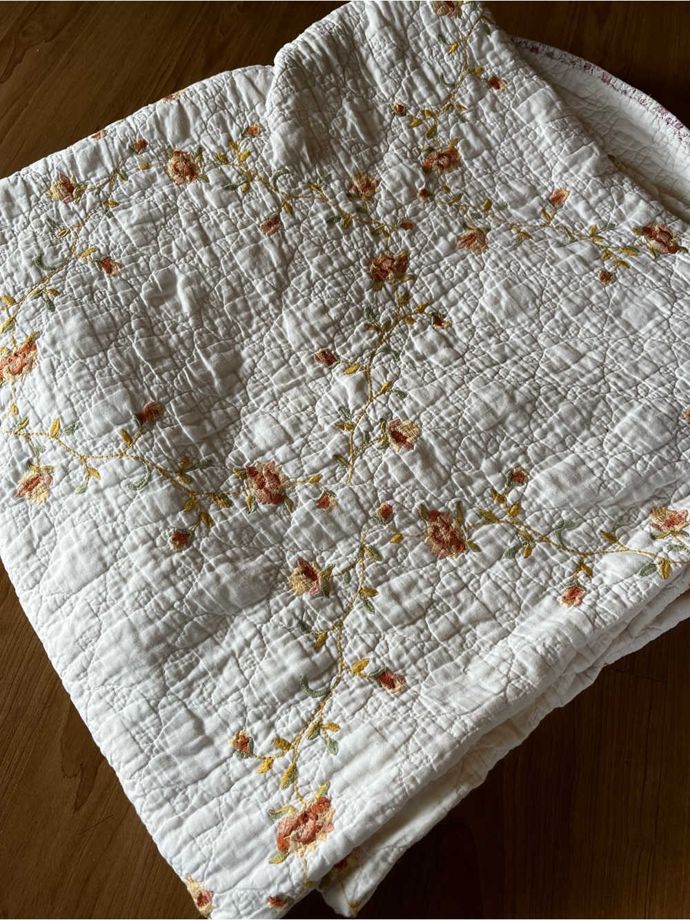 Cottagecore feminine girly girlhood country queen size Quilted Floral Bedspread